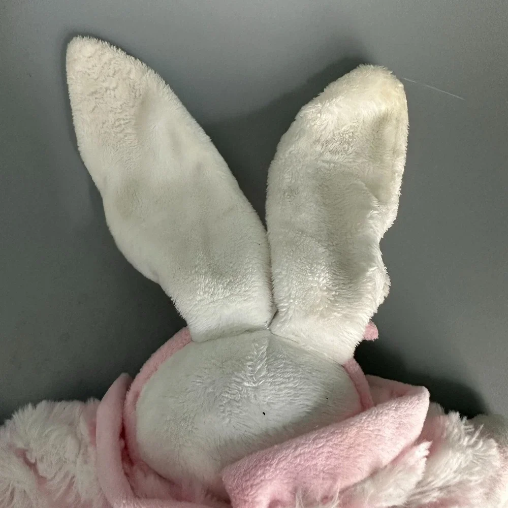 Burton + Burton Pink White Striped Bunny Rabbit Plush Stuffed Animal 2011 Toy